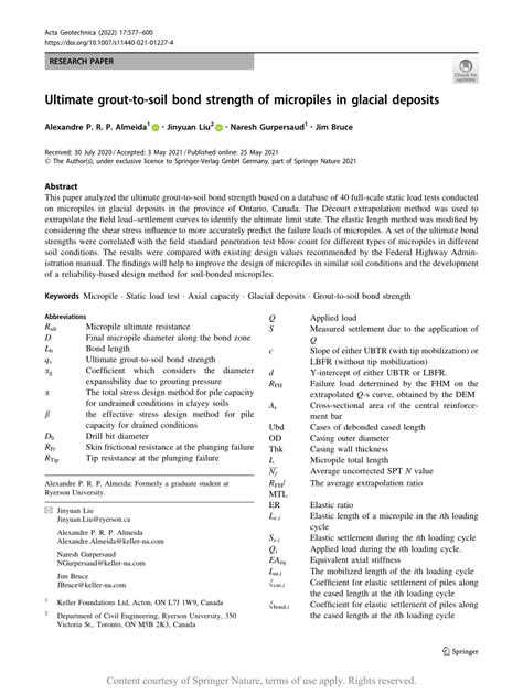 micropile soil bond strength